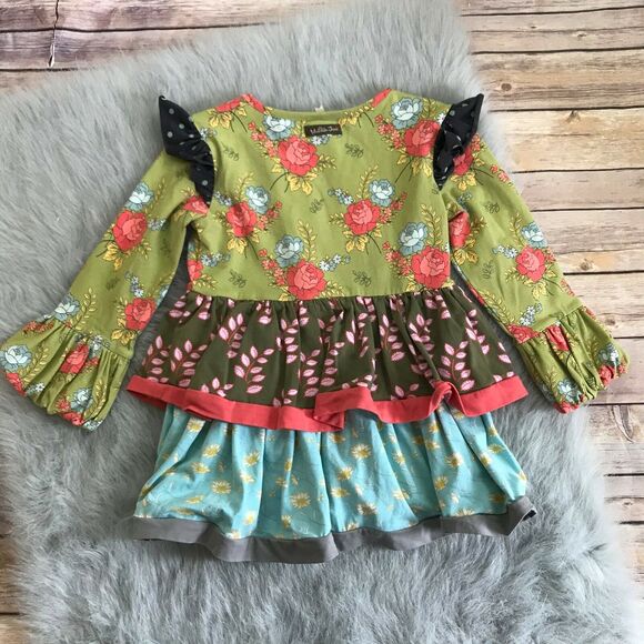 Matilda Jane Girls Top Size 8 Secret Fields Frills Fauna Ruffle Tee Floral Multi - Picture 5 of 7